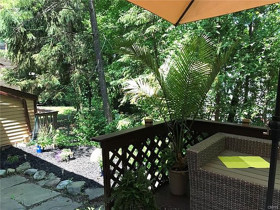 A few steps down from the deck is this little garden