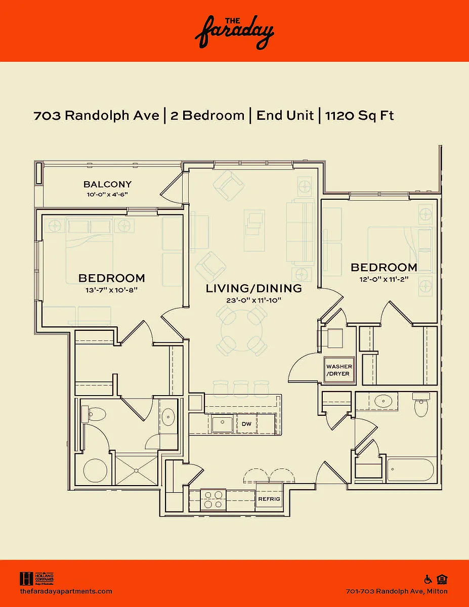 Floor plan 2 Bedroom 2 Bath