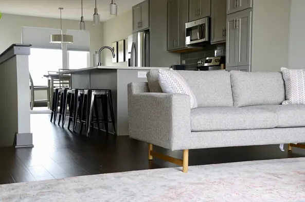 living room / kitchen / dining room / half bath / pantry on top floor