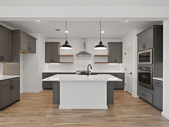 Kitchen with pendant lighting