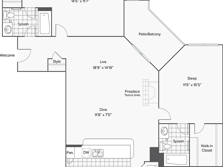 Columbia | 2-Bedroom Floorplan Columbia | 2-Bedroom Floorplan