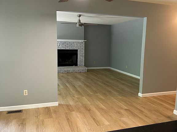 Breakfast nook and living room