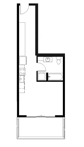 Floor plan Studio 1 Bath S5
