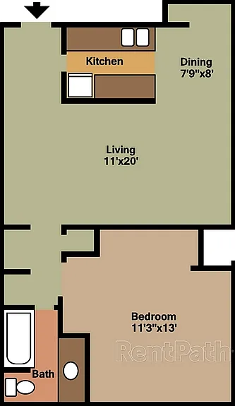 Floor plan 1 bed 2D Floor plan 1 bed 2D