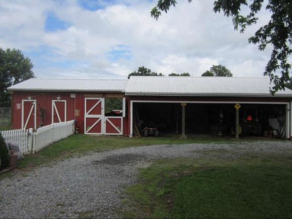 Hay tractor barn