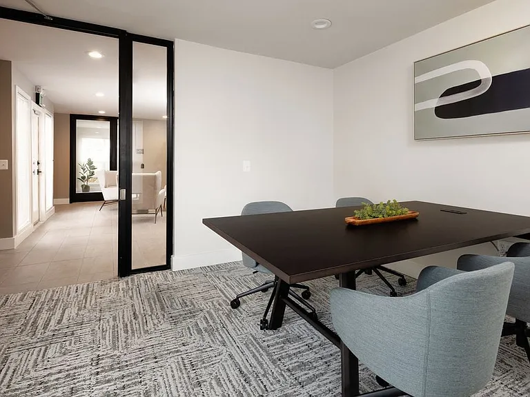 Work lounge with private work pods