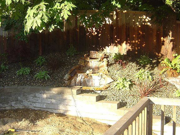 waterfall/pond and new garden