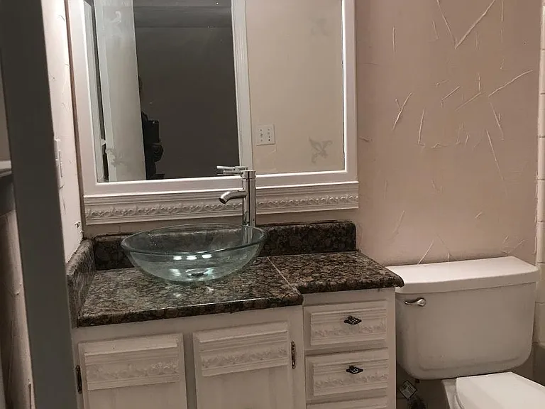 master bath new cabinets refaced, granite counter tops and v