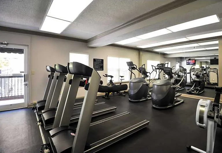 The fitness center is located near the pool in the B-building and is open to all residents. Card access is required to access the facility after business hours. The fitness center is for the enjoyment of residents only.