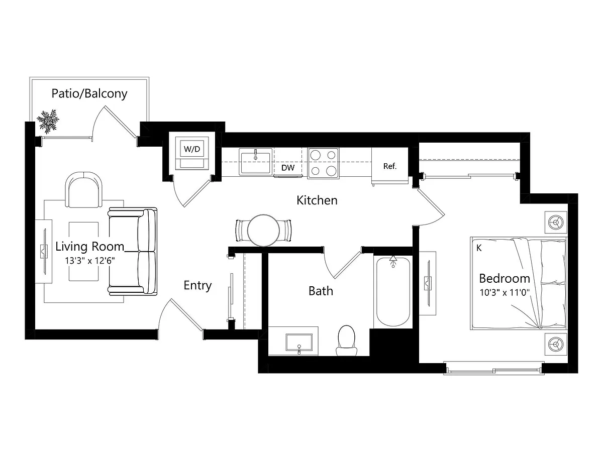 Floor plan 1430-Lincoln_1H.1