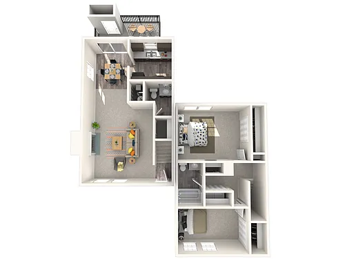 Floor plan Two Bedroom Townhome