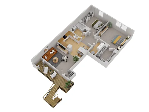 Floor plan 2 Bedroom 1 Bathroom Large