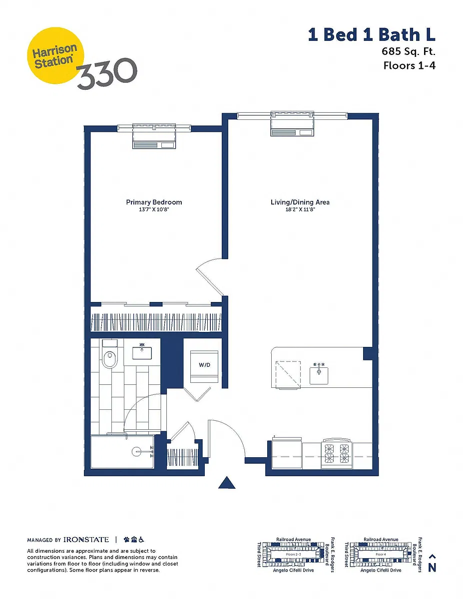 Floor plan 1 Bed 1 Bath L