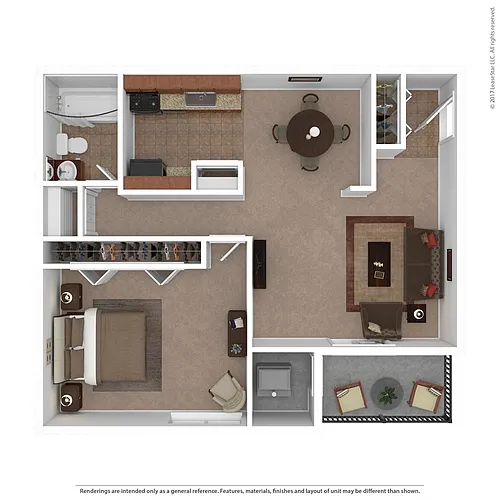 Floor plan 1 Bed 1 Bath