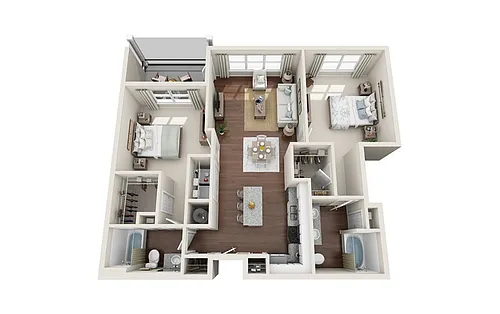 Floor plan B1 - The Cooper - Two Bedroom, Two Bathroom