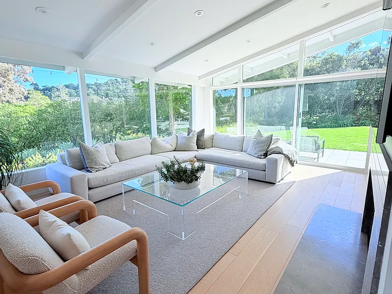 Large living room with TV