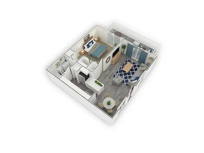 Floor plan 1X1-590