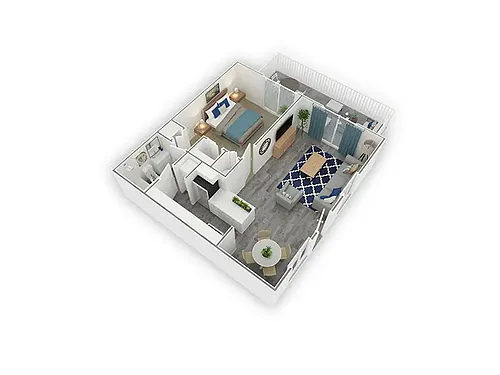Floor plan 1X1-590