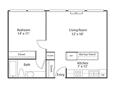 Floor plan 1 Bedroom
