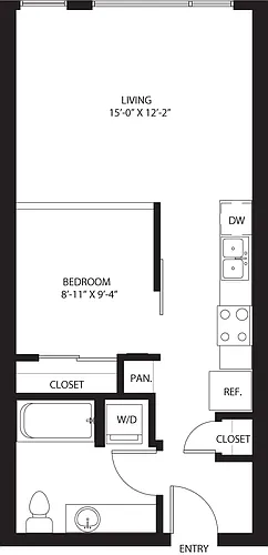 Floor plan One Bedroom O1
