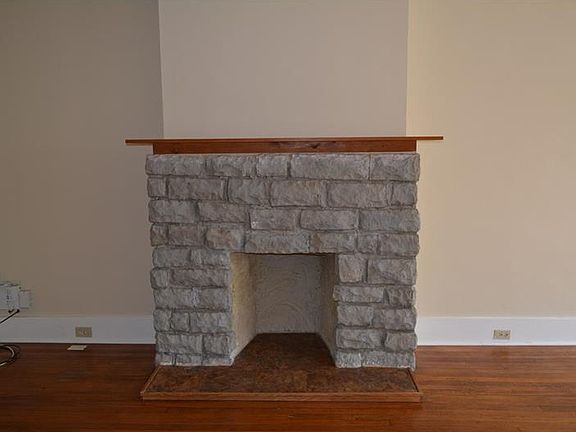 Decorative fireplace in living room
