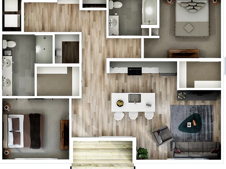 2 Bedroom 2 Bedroom