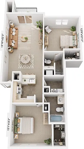 Floor plan Two Bedroom