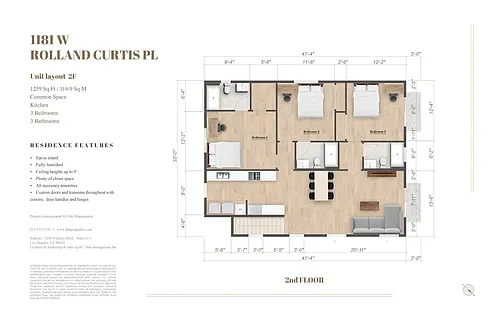 Floor plan 1181 Rolland Curtis Pl