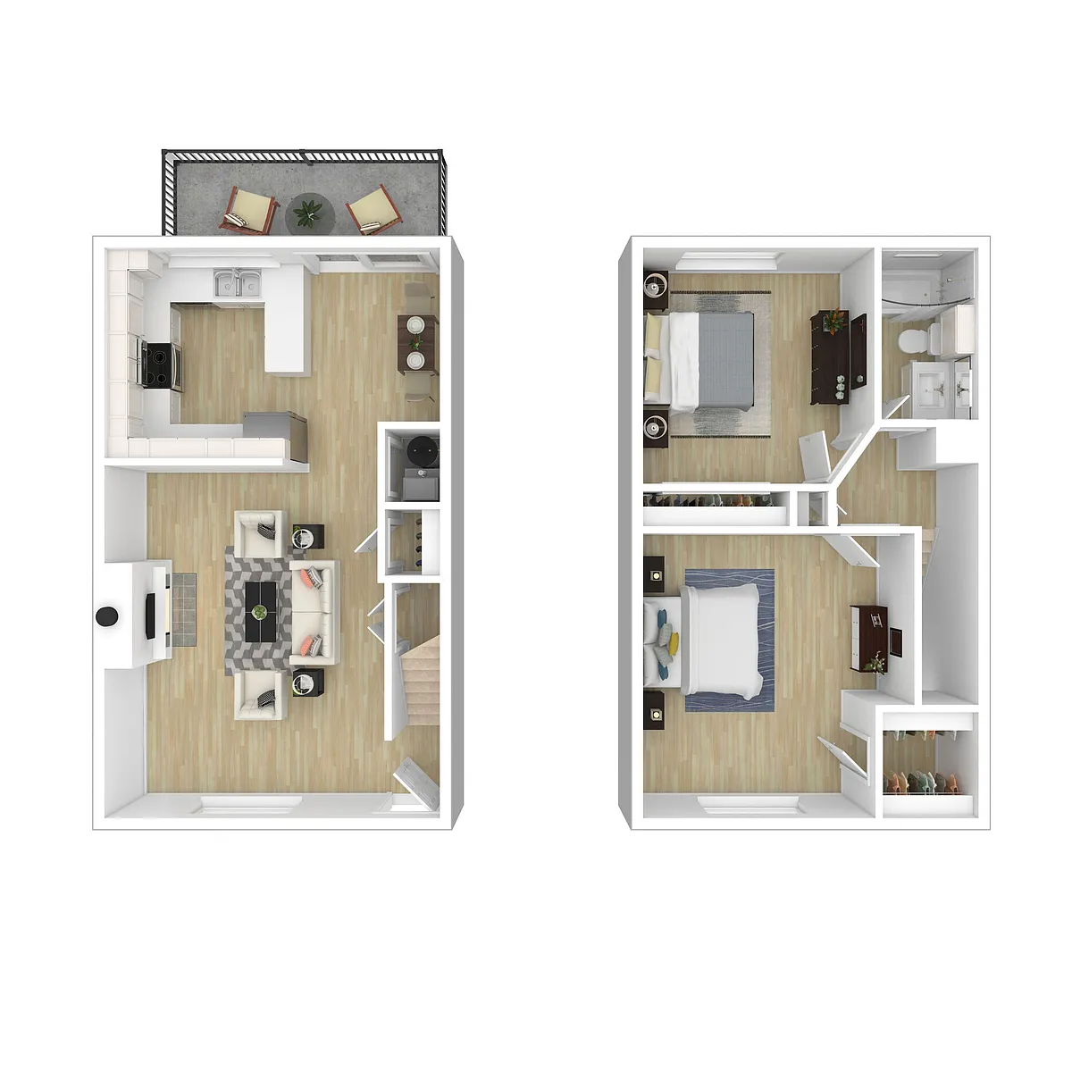Floor plan Two Bedroom Townhome