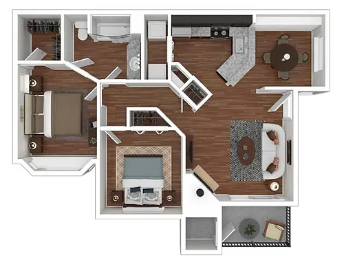 Floor plan Reno 972 sq ft 2x2