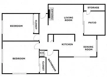 Floor plan 2 Bed 1 Bath