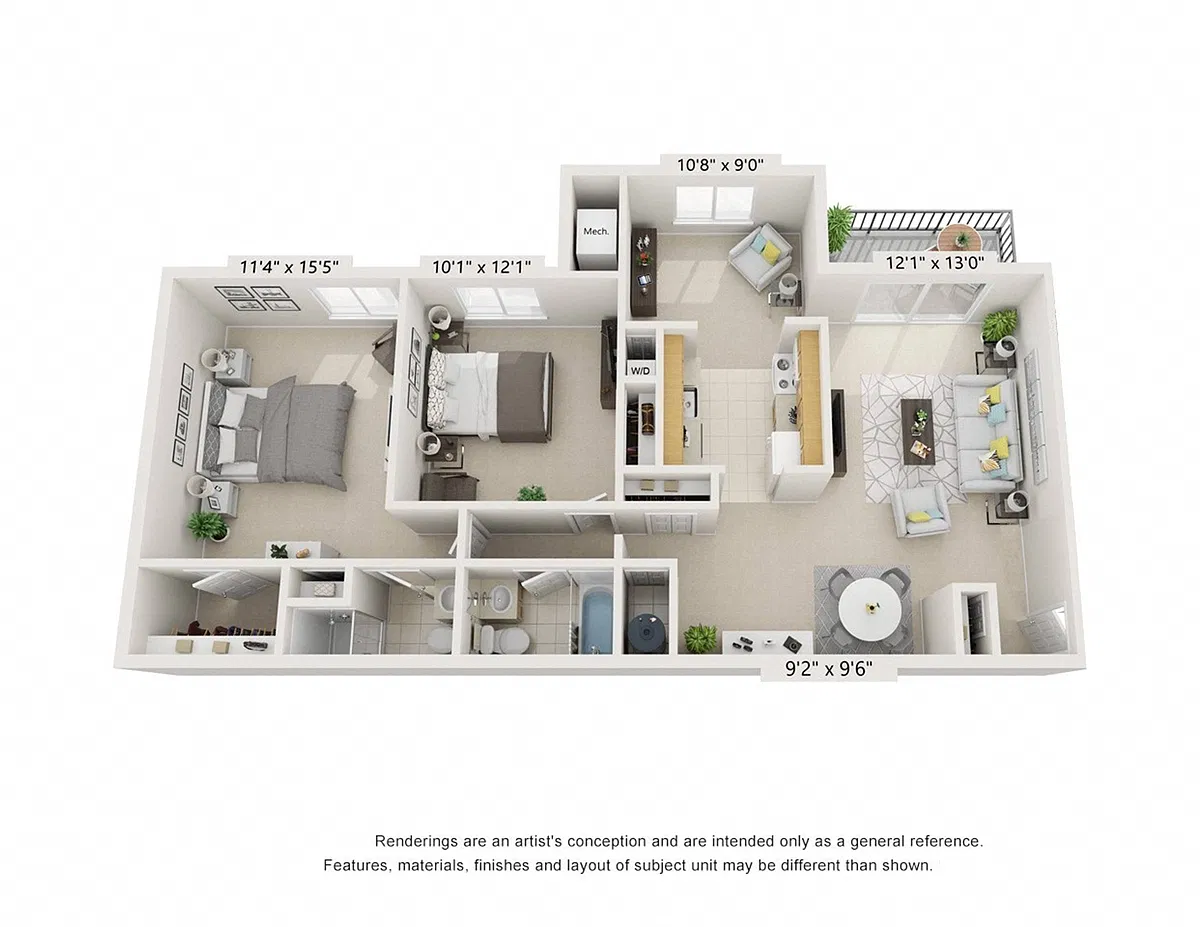 Floor plan 2Bed 2Bath