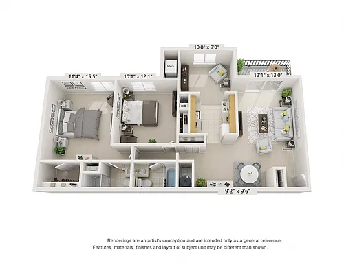 Floor plan 2Bed 2Bath