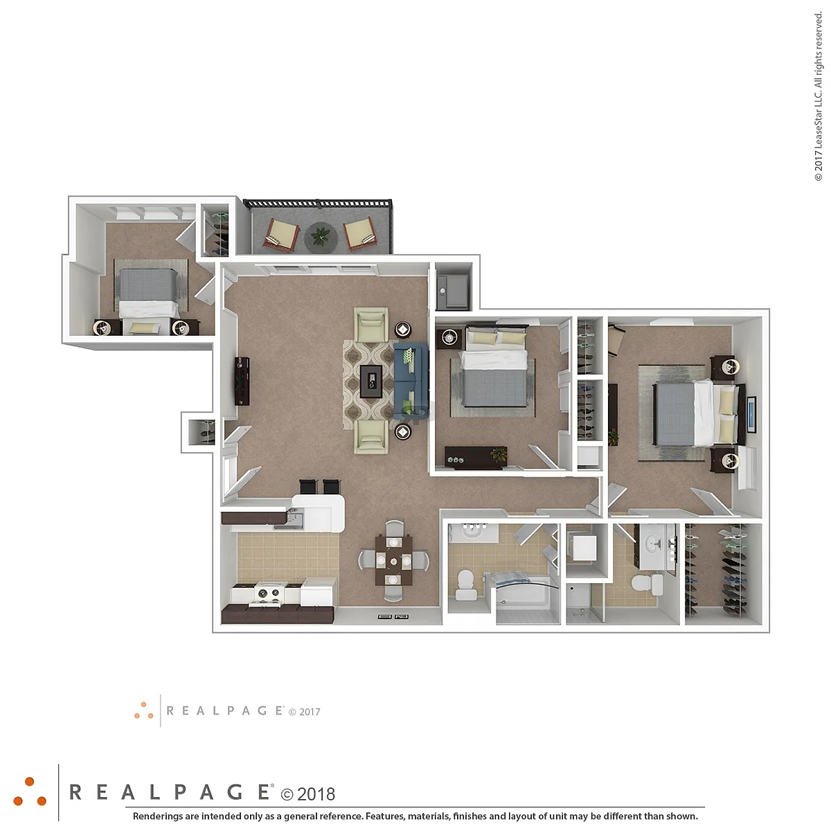 Floor plan Three Bedroom Traditional