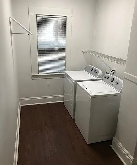 In-unit laundry, free of charge, no coins or lugging them to a basement of huge building!