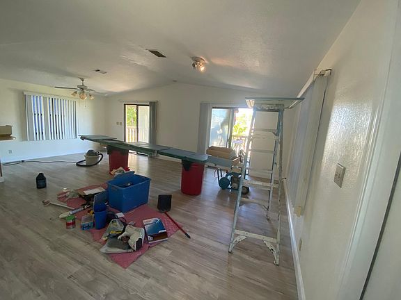 View toward back deck includes open concept living and dining area