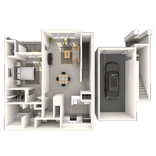 Floor plan Traditional 1x1 709-976 SF