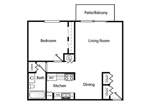 Floor plan 1x1 Renovated Plus