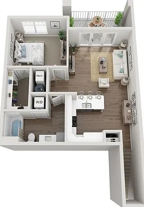 Floor Plan 1J | Seasons at River View | Apartments in Pleasant Prairie, WI Floor Plan 1J | Seasons at River View | Apartments in Pleasant Prairie, WI