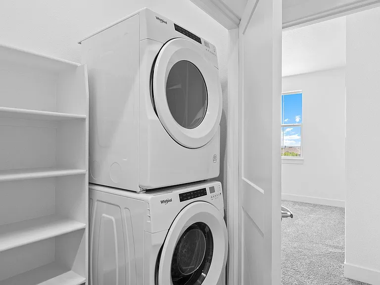 Laundry Room with Brand New State of the Art Washer/Dryer & Linen Closet Adjacent to Primary Suite