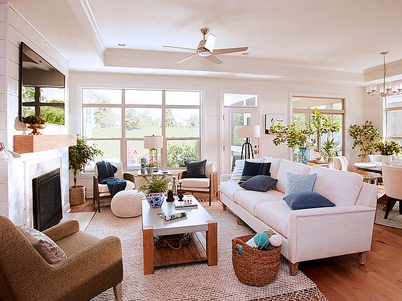 Torino ranch model showing an open floor plan of living and dining areas