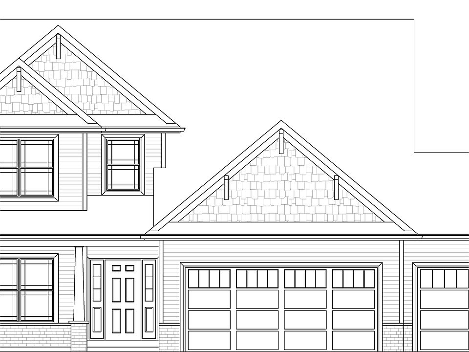 Standard front elevation of the Maplewood plan.