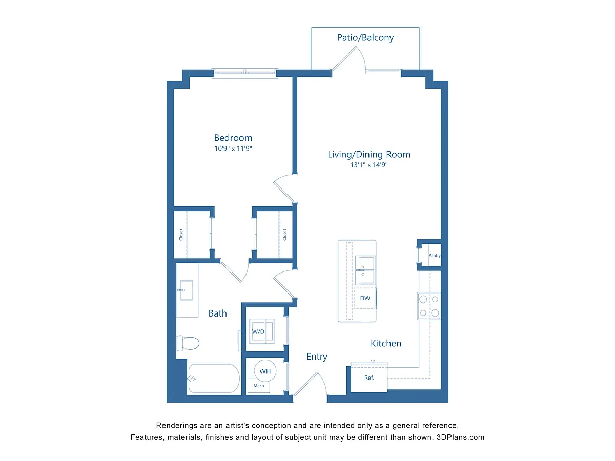Floor plan A5 | 1 Bed | 1 Bath