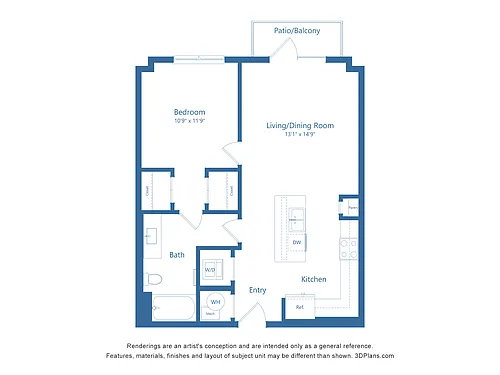 Floor plan A5 | 1 Bed | 1 Bath