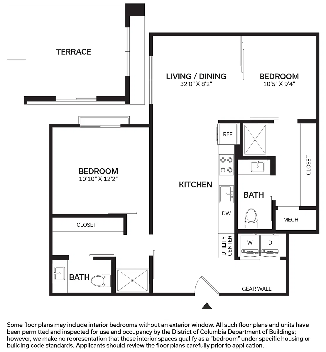 Floor plan 2 Bed/2 Bath-B7