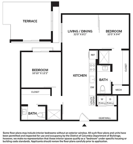 Floor plan 2 Bed/2 Bath-B7
