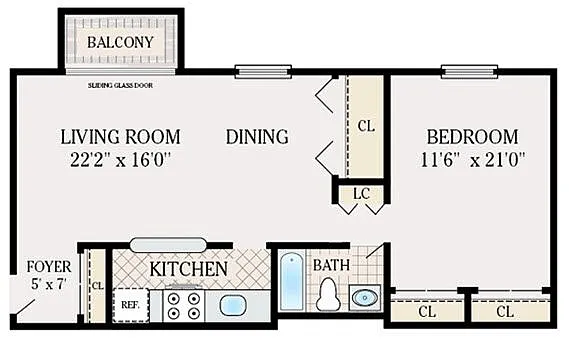 Floor plan One Bedroom