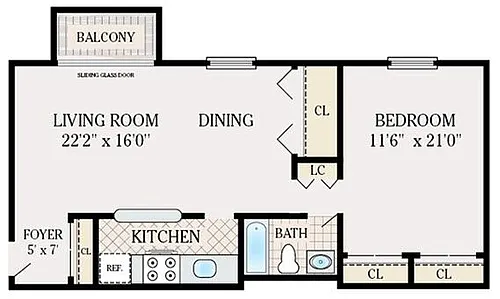 Floor plan One Bedroom
