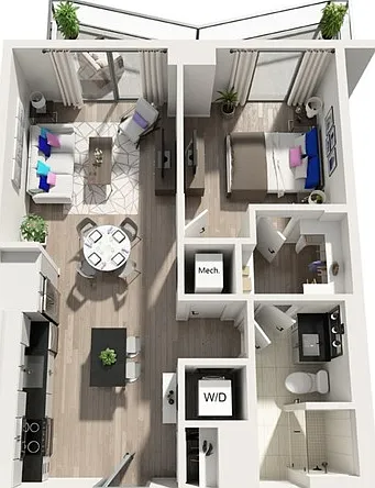 A3PH | 1x1 | 711 sq ft A3PH | 1x1 | 711 sq ft