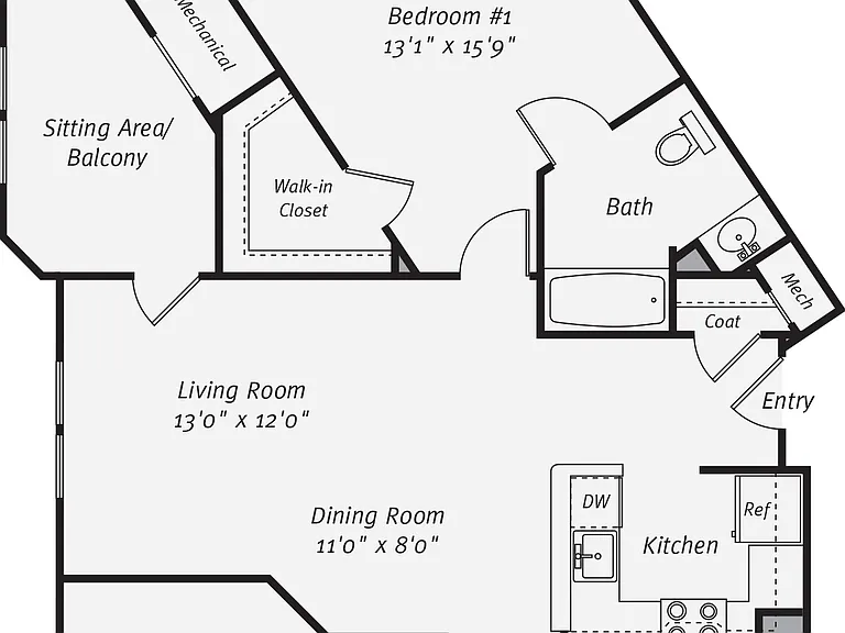 Rutherford Station - B3AR - 2 Beds - 2 Baths - 1100 Sq. ft.